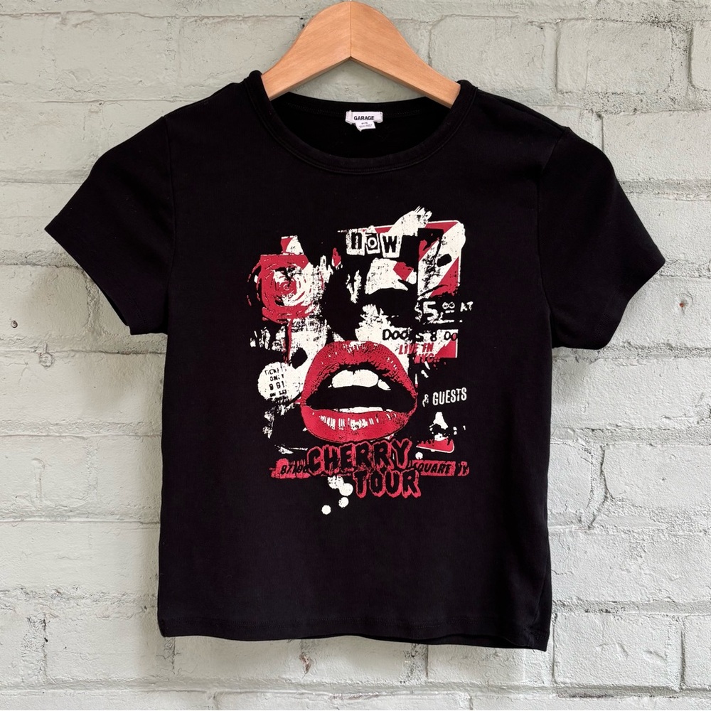 Black Graphic Cropped Baby T-Shirt